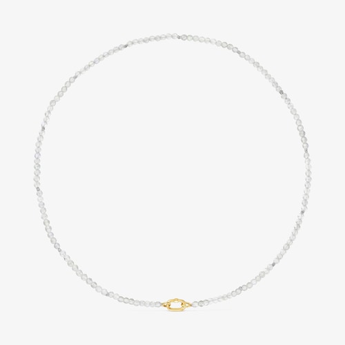 Collar corto de oro 18K y labradorita Hold Oval