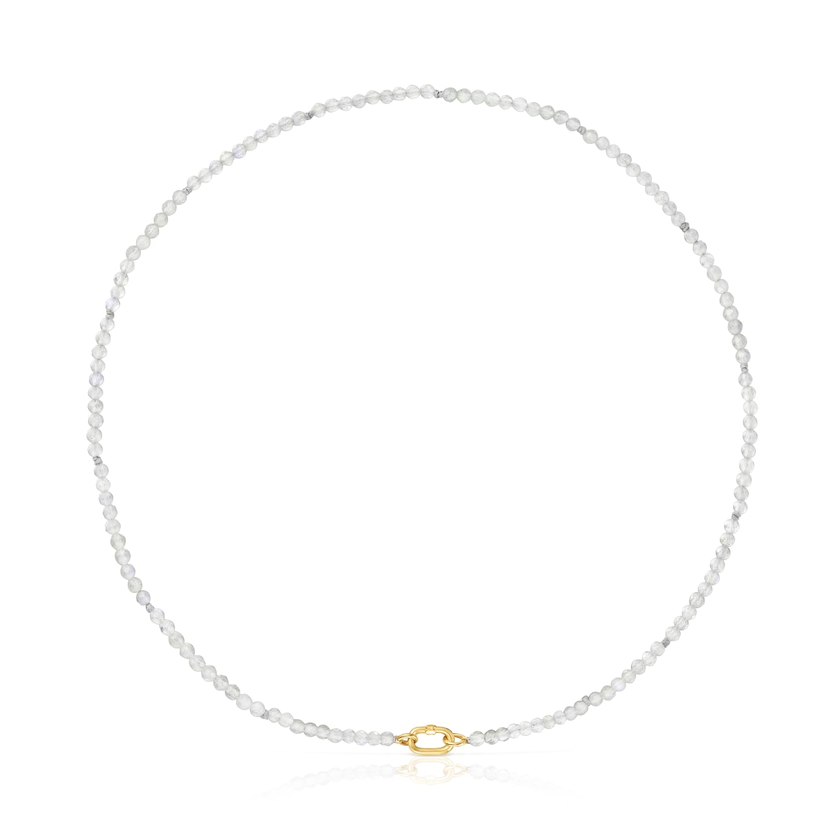 Short gold and labradorite Necklace Hold Oval