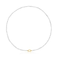 Short gold and labradorite Necklace Hold Oval
