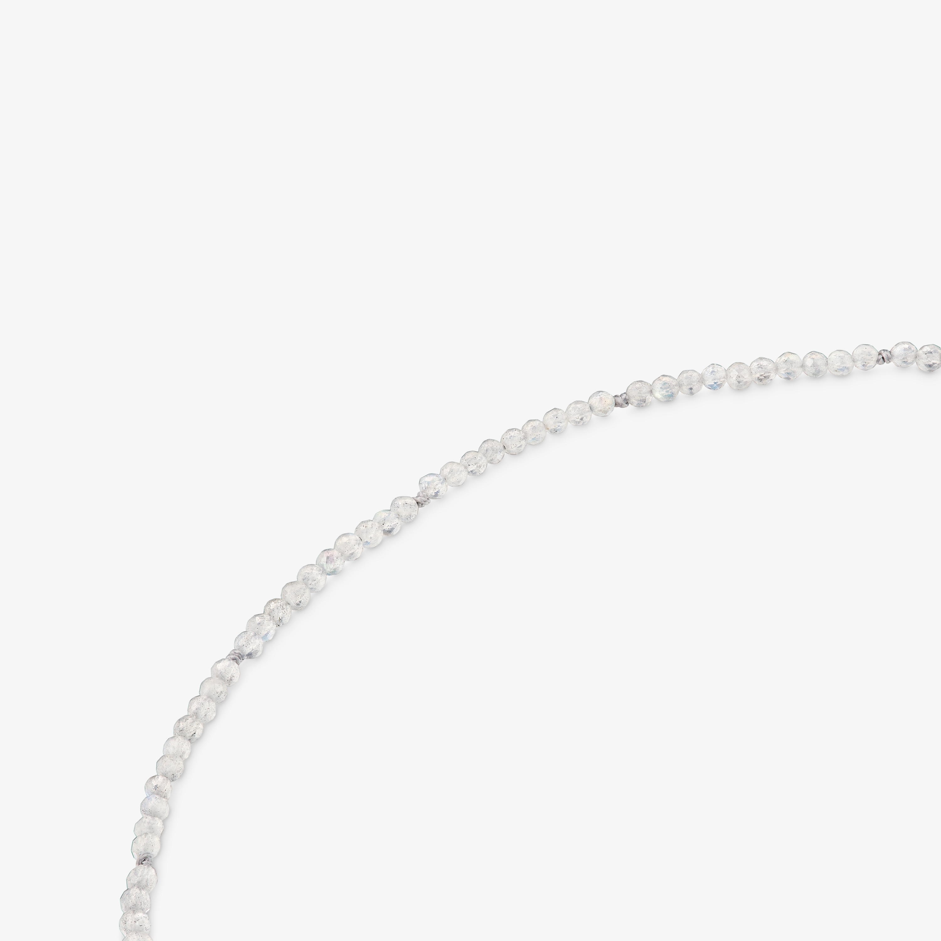 Short 18K solid gold and labradorite Necklace Hold Oval