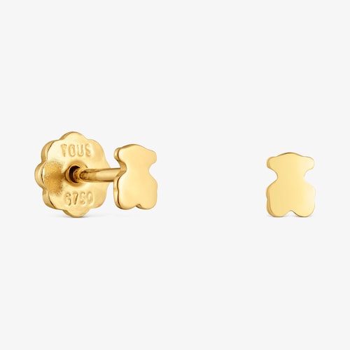 Pendientes de oro 18K y motivo oso Basics