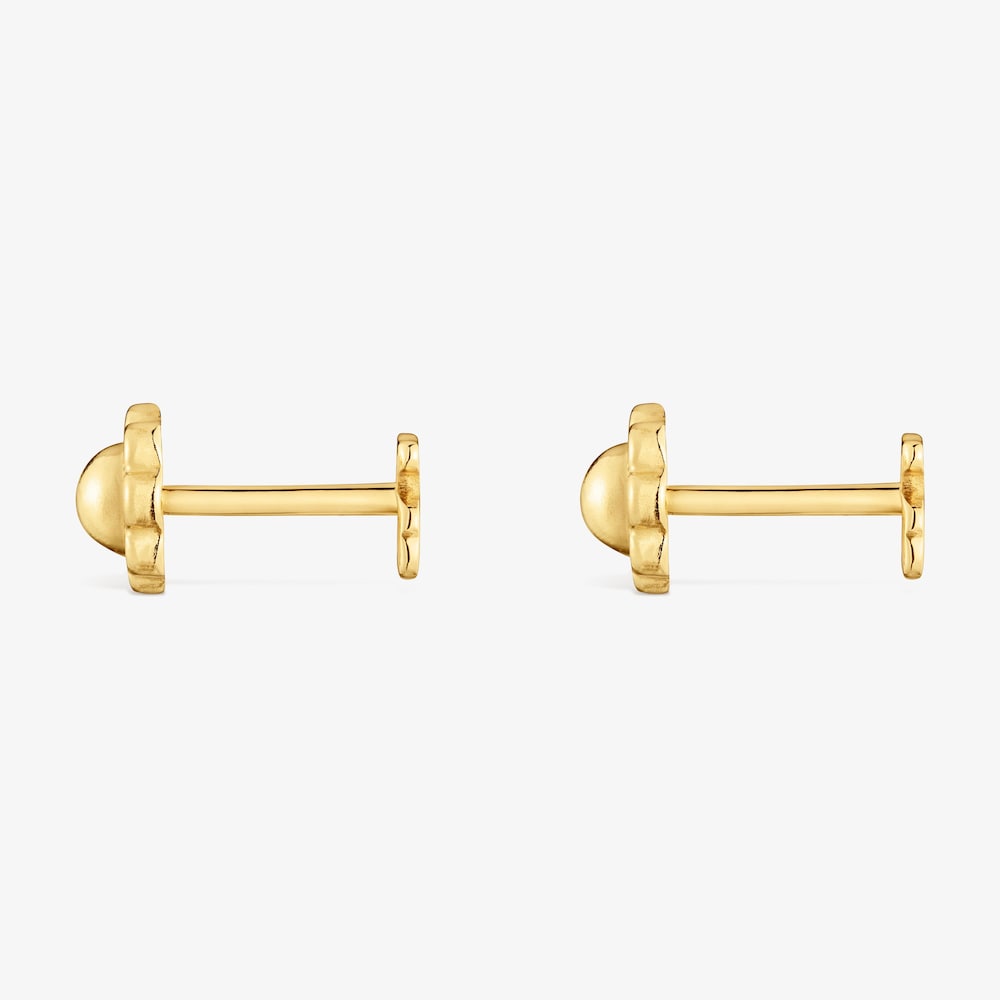 18K solid gold bear-motif Earrings Basics