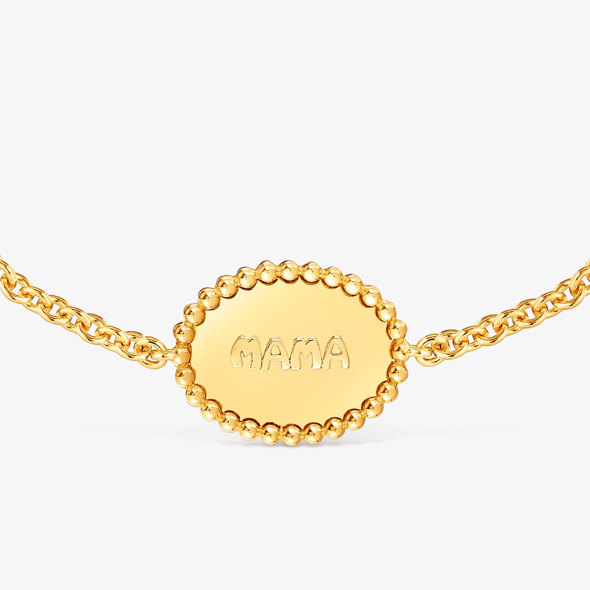 Pulsera Cadena Con Baño De Oro 18 Kt Sobre Plata Placa Mama