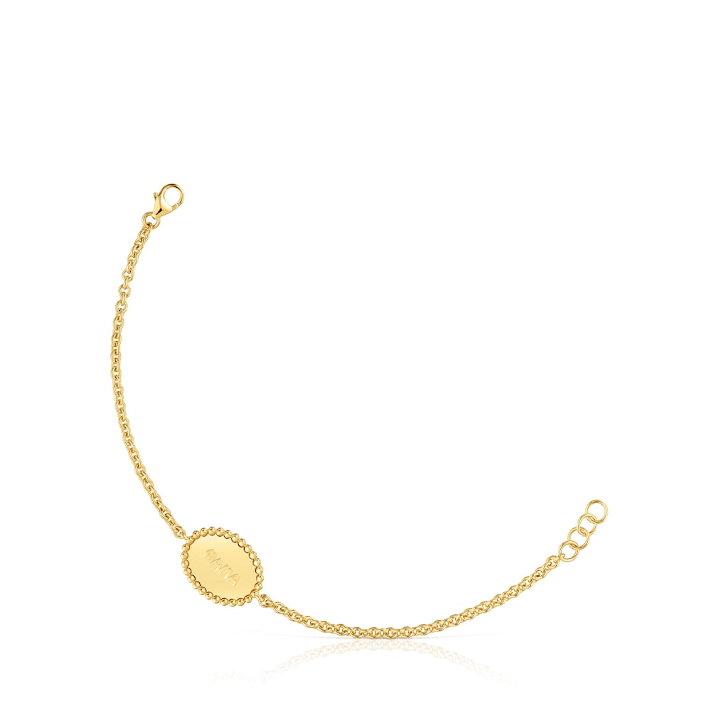 18kt gold plating over silver chain Bracelet with plaque TOUS Mama 18kt gold plating over silver chain Bracelet with plaque TOUS Mama