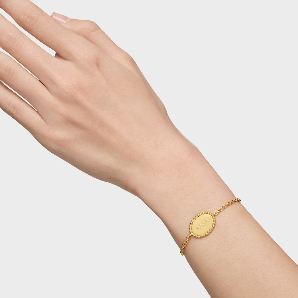 18kt gold plating over silver chain Bracelet with plaque TOUS Mama 18kt gold plating over silver chain Bracelet with plaque TOUS Mama