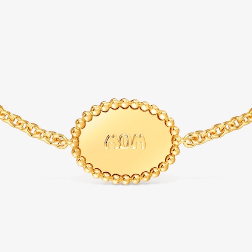 Pulsera cadena con ba&ntilde;o de oro 18&nbsp;kt sobre plata placa TOUS Mom
