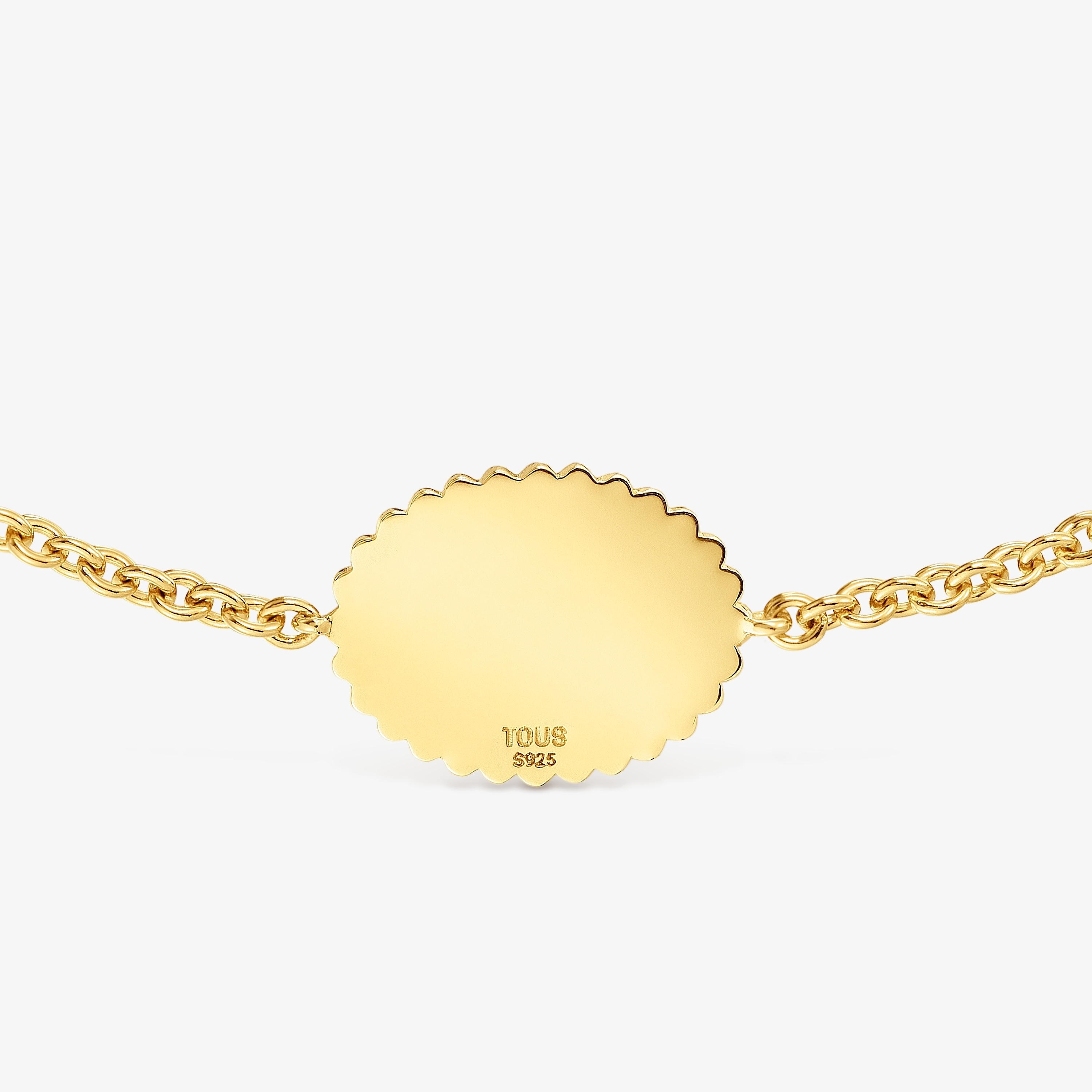 18K gold vermeil chain Bracelet with plaque TOUS Mom