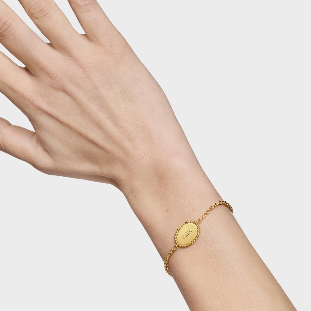 Retiazkov&yacute; N&aacute;ramok s&nbsp;plaketou s&nbsp;18&nbsp;kt pozl&aacute;ten&iacute;m na striebre TOUS Mom