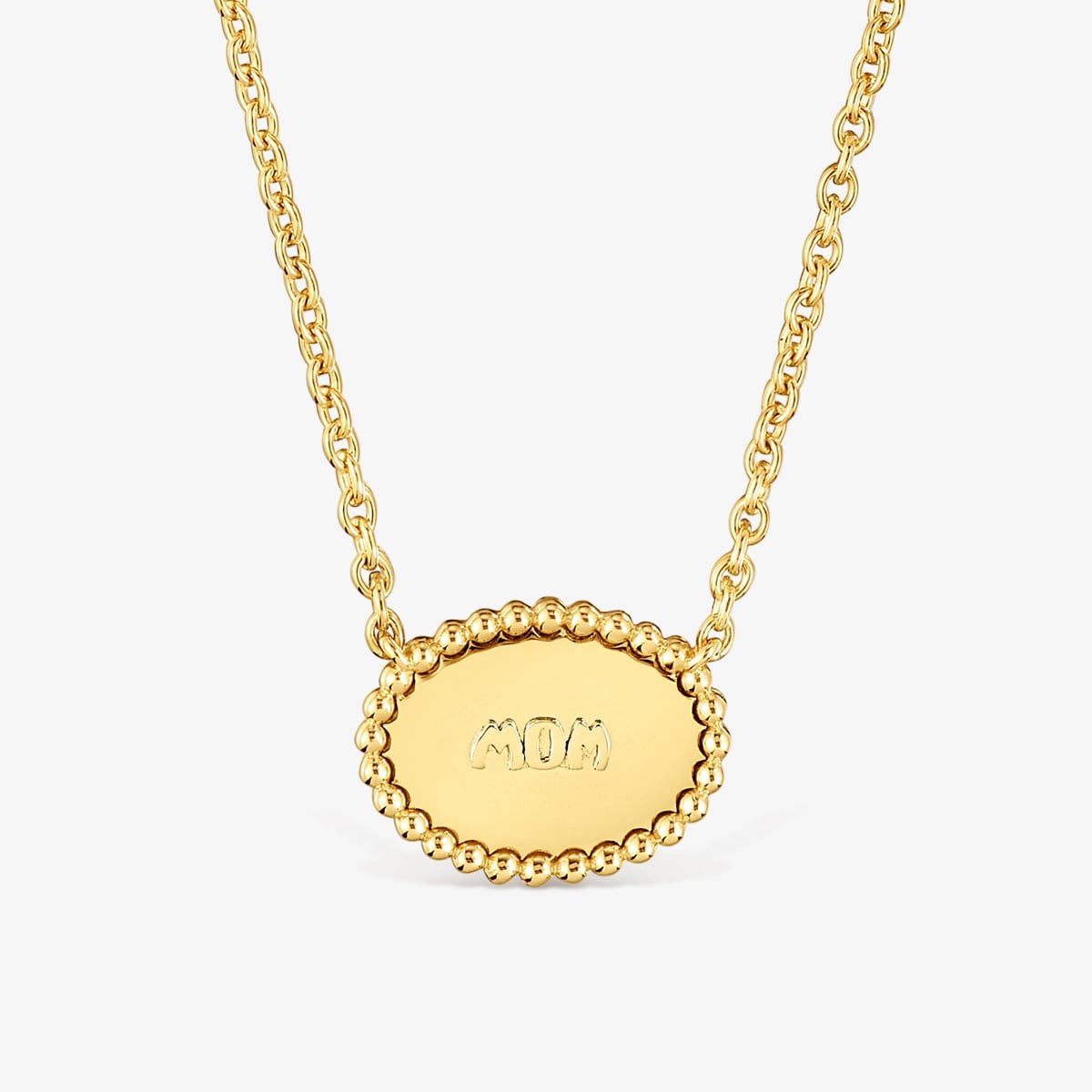 Tous - Collar Corto Con Baño De Oro 18 Kt Sobre Plata Placa Tous Mom - Dorado