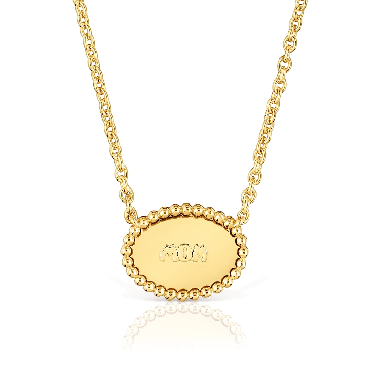 Short Necklace with 18kt gold plating over silver plaque TOUS Mom