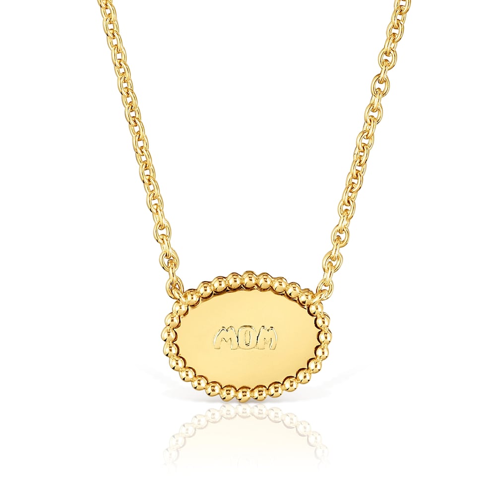Short Necklace with 18kt gold plating over silver plaque TOUS Mom