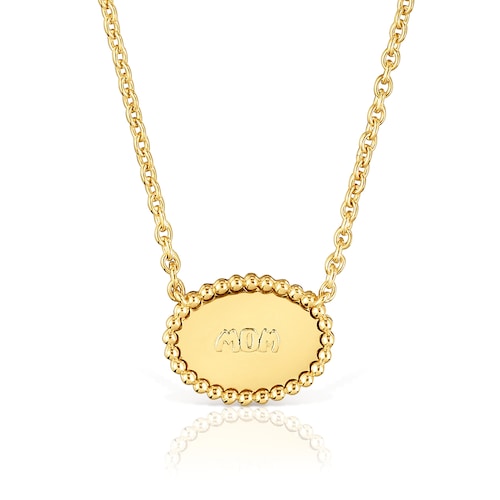 Short Necklace with 18kt gold plating over silver plaque TOUS Mom