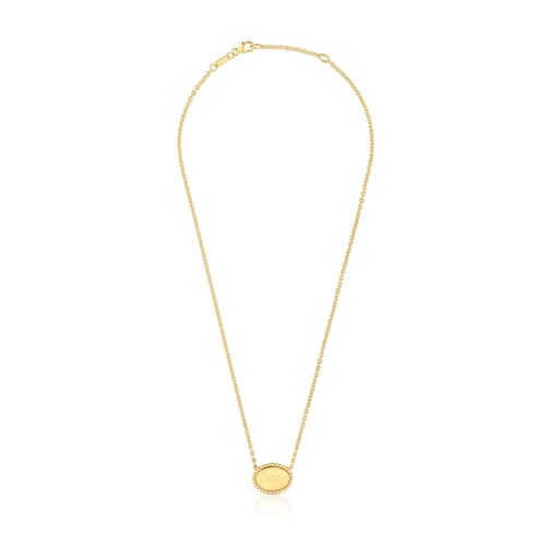 Short Necklace with 18kt gold plating over silver plaque TOUS Mom