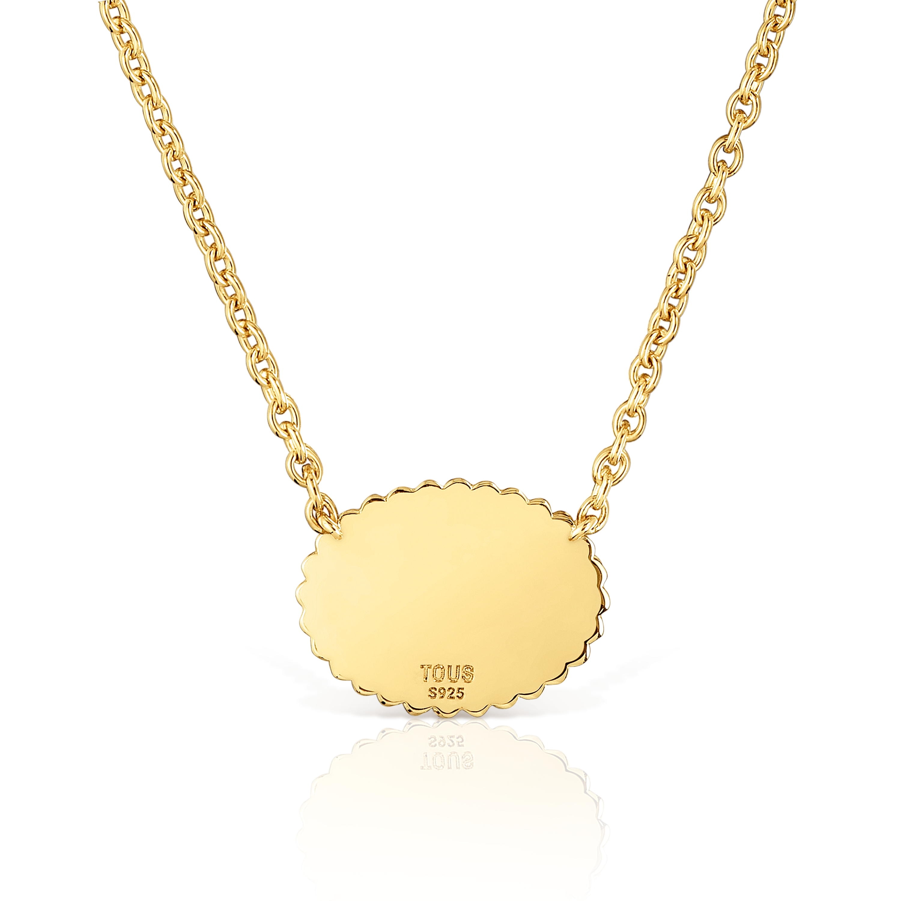 Short Necklace with 18kt gold plating over silver plaque TOUS Mom