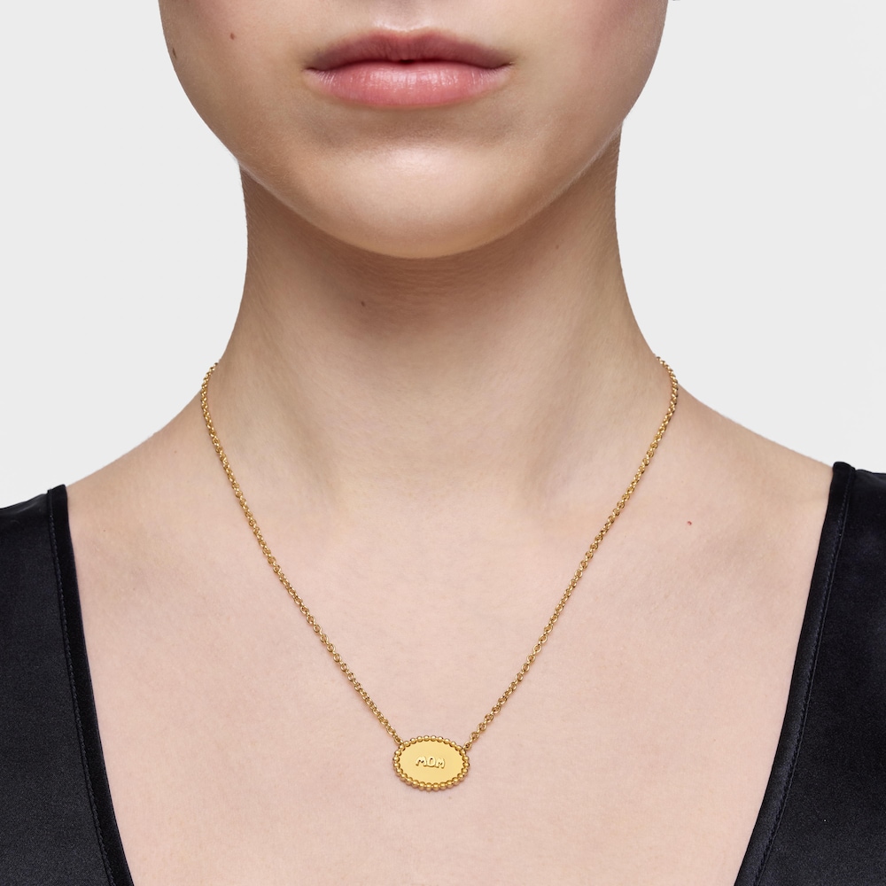 Collar corto con baño de oro 18 kt sobre plata placa TOUS Mom image number 7