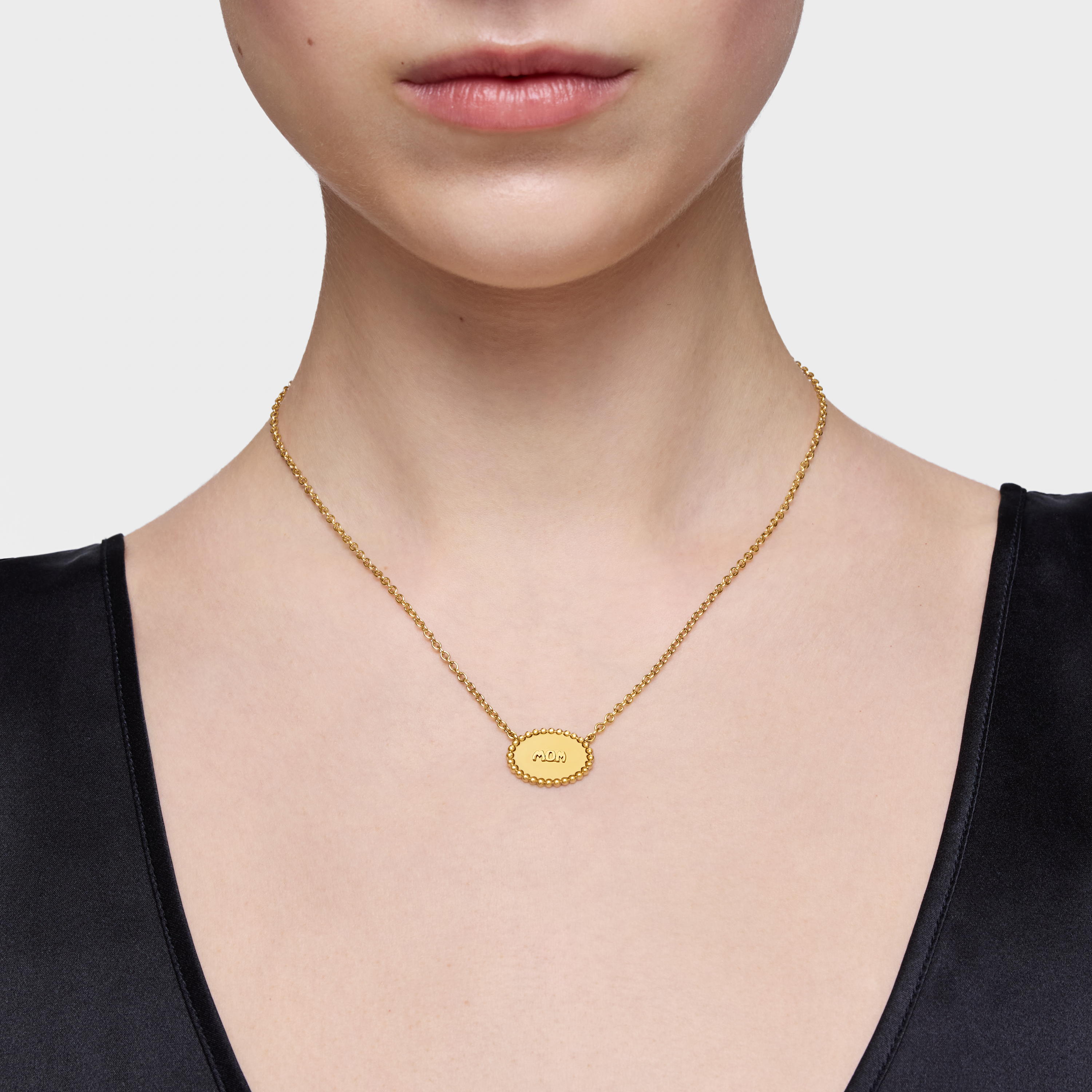 Short Necklace with 18kt gold plating over silver plaque TOUS Mom