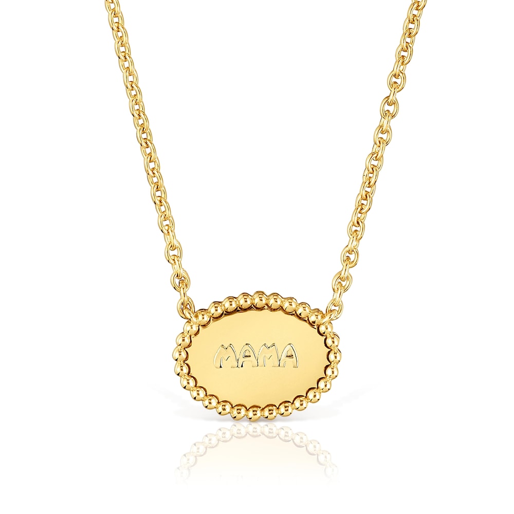 Short Necklace with 18kt gold plating over silver plaque TOUS Mama