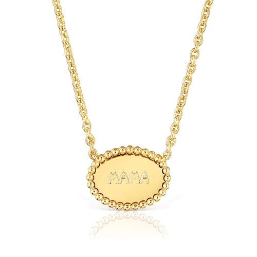 Short Necklace with 18kt gold plating over silver plaque TOUS Mama