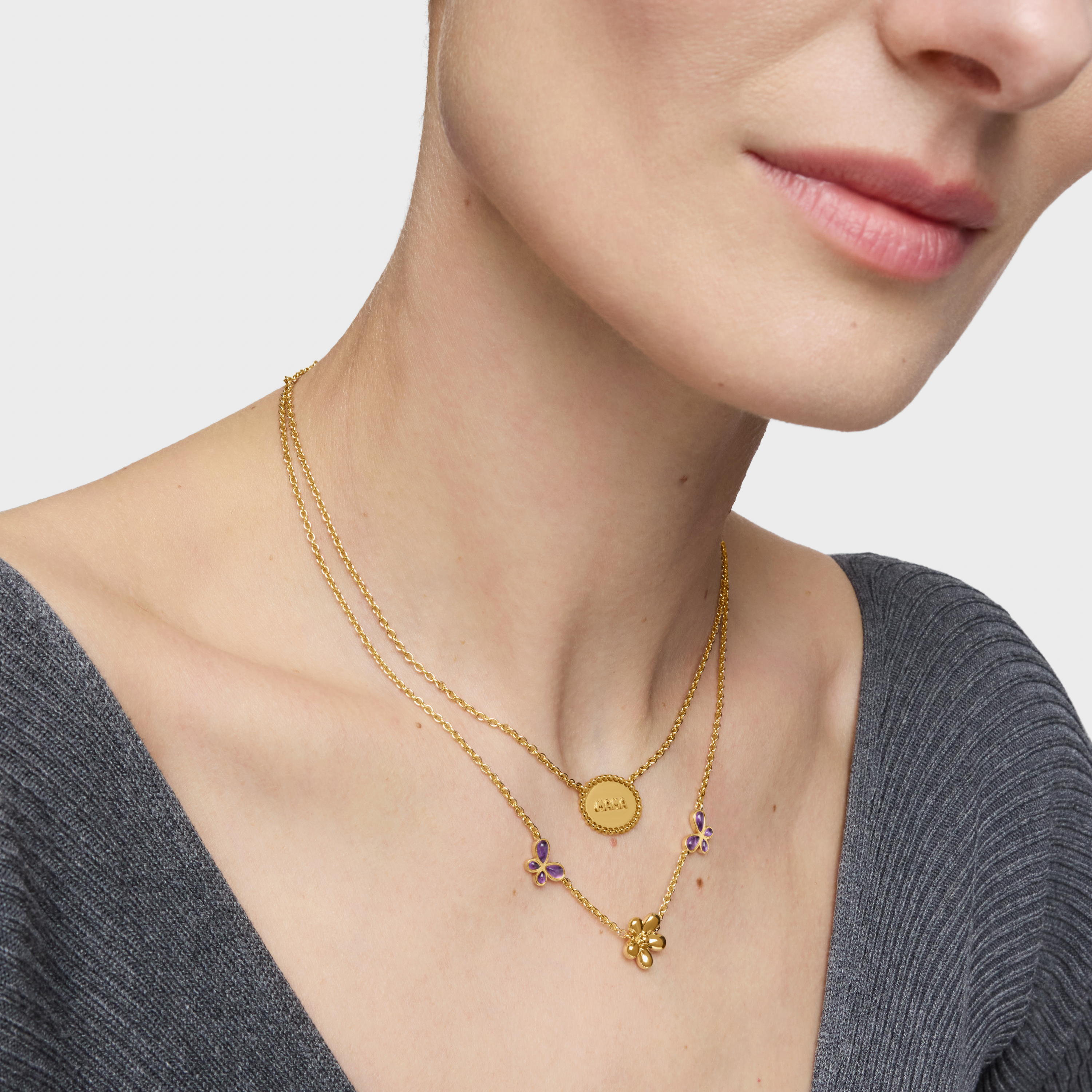 Short Necklace with 18kt gold plating over silver plaque TOUS Mama