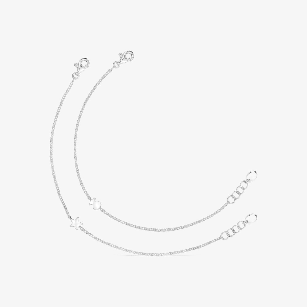 Tous Mini Icons - Zestaw dw&oacute;ch bransoletek ze srebra z motywem gwiazdki i misia