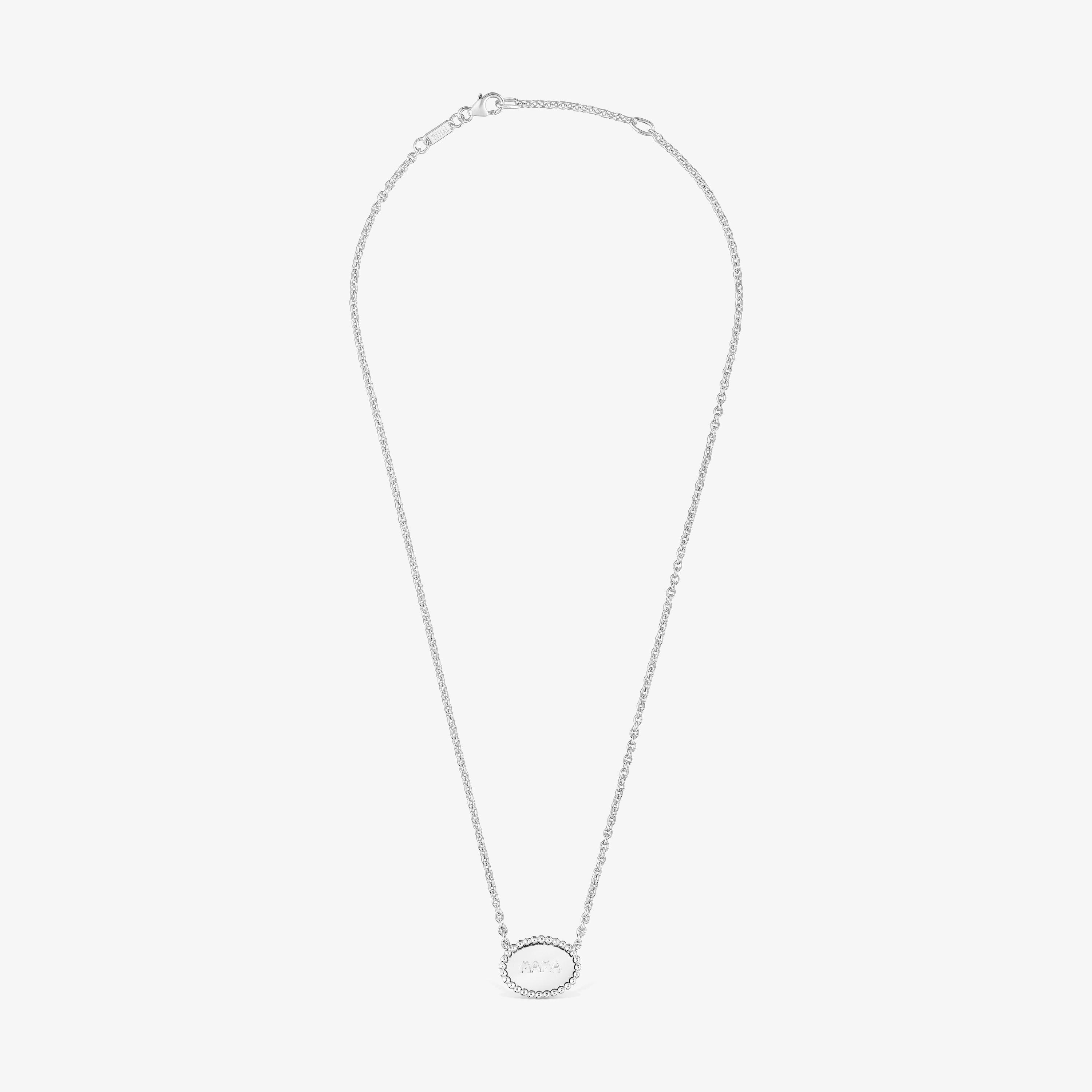 Short silver Necklace with plaque TOUS Mama