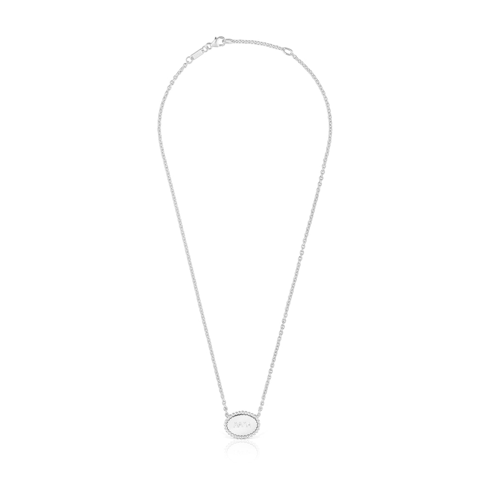 Collar corto de plata placa TOUS Mama image number 1