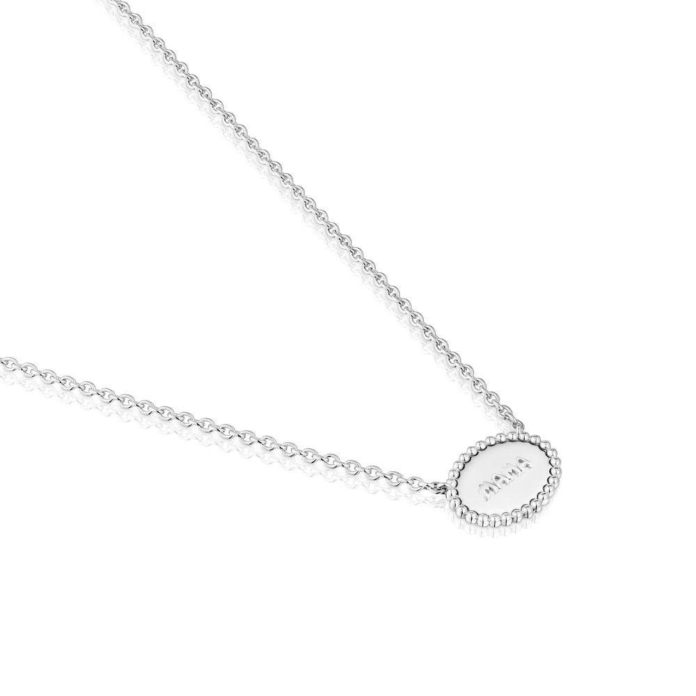 Collar corto de plata placa TOUS Mama image number 2
