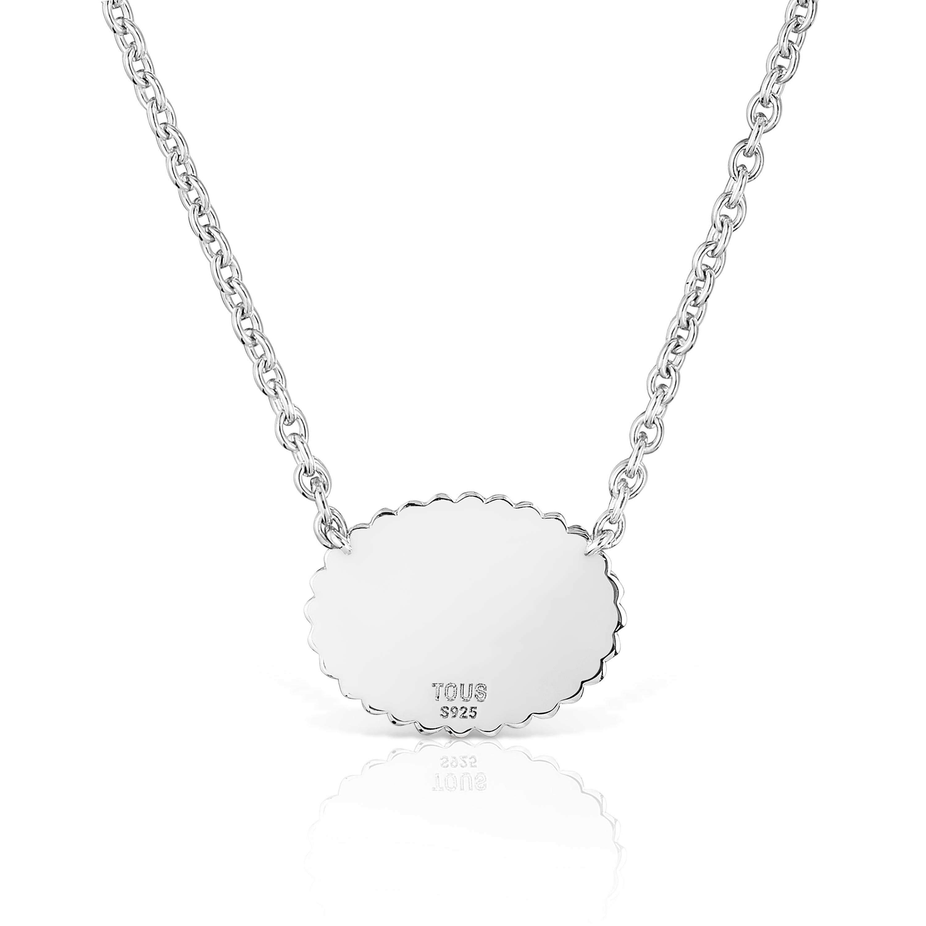 Short silver Necklace with plaque TOUS Mama