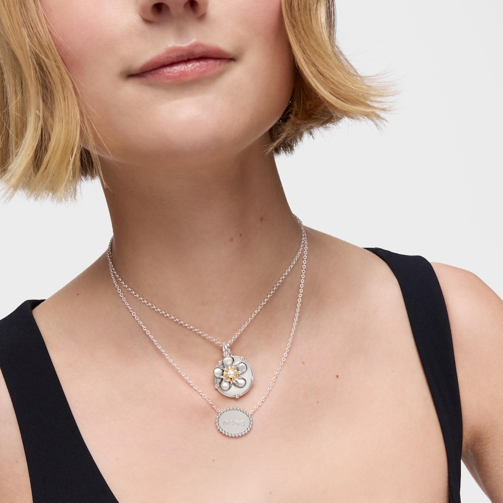 Collar corto de plata placa TOUS Mama