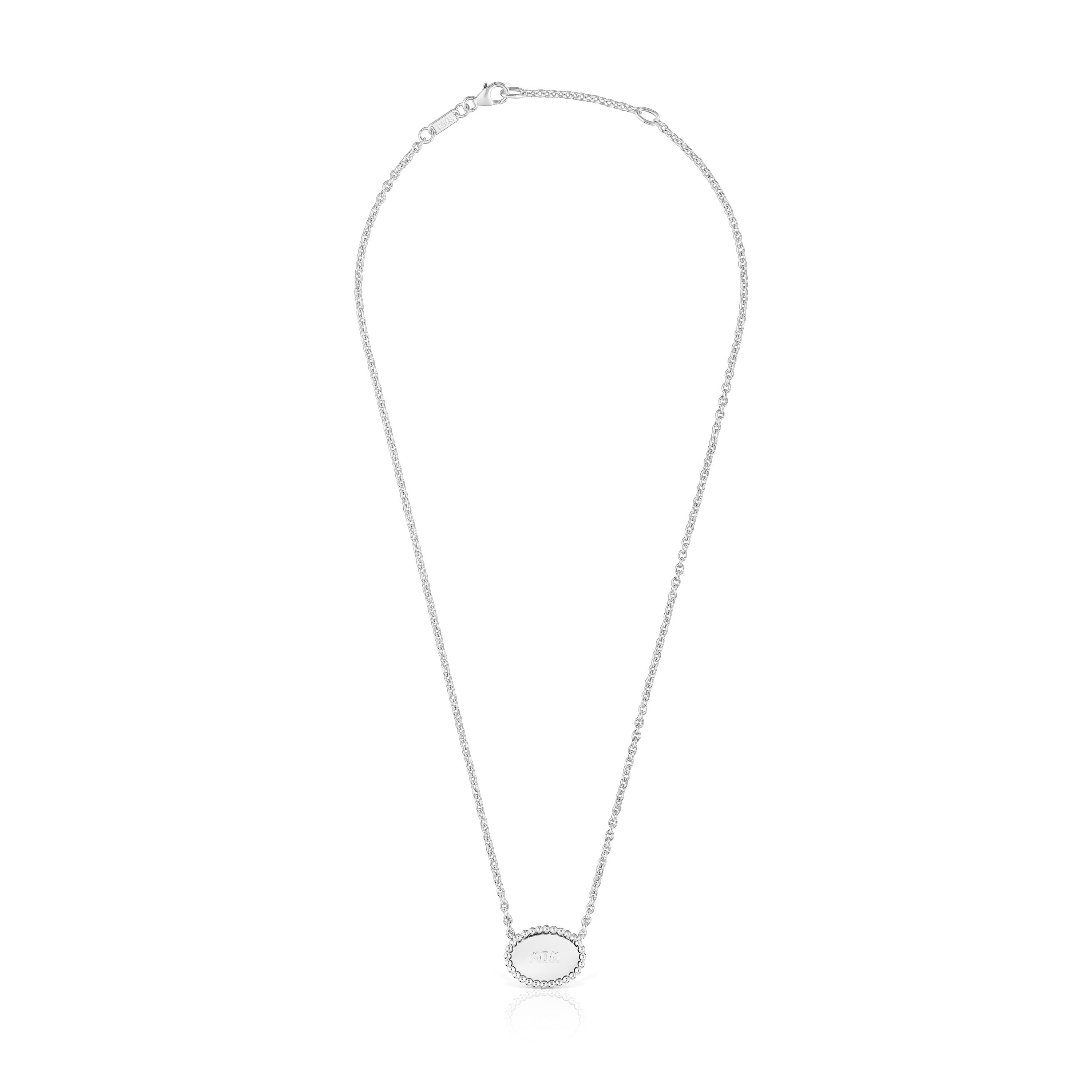 Short silver necklace with plaque TOUS Mom