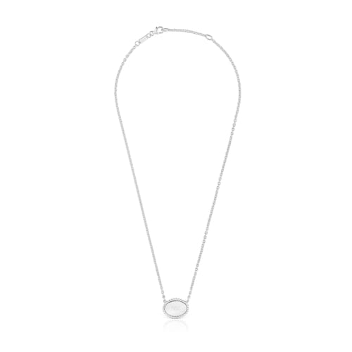 Short silver necklace with plaque TOUS Mom
