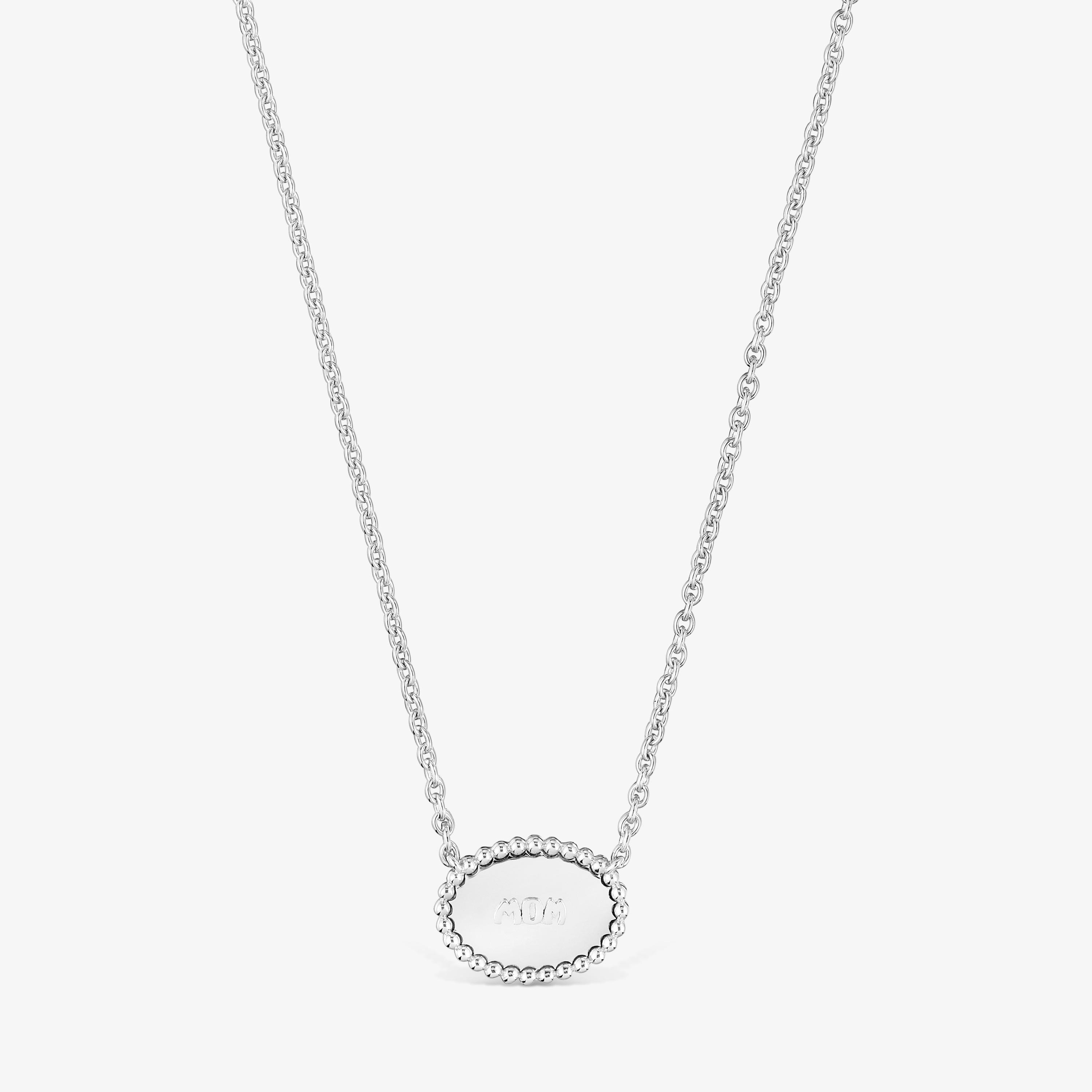 Short silver necklace with plaque TOUS Mom