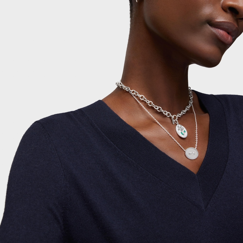 Collar corto de plata placa TOUS Mom