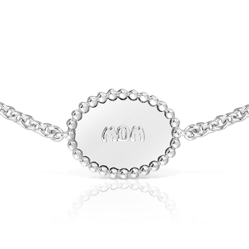 Pulsera cadena de plata placa TOUS Mom