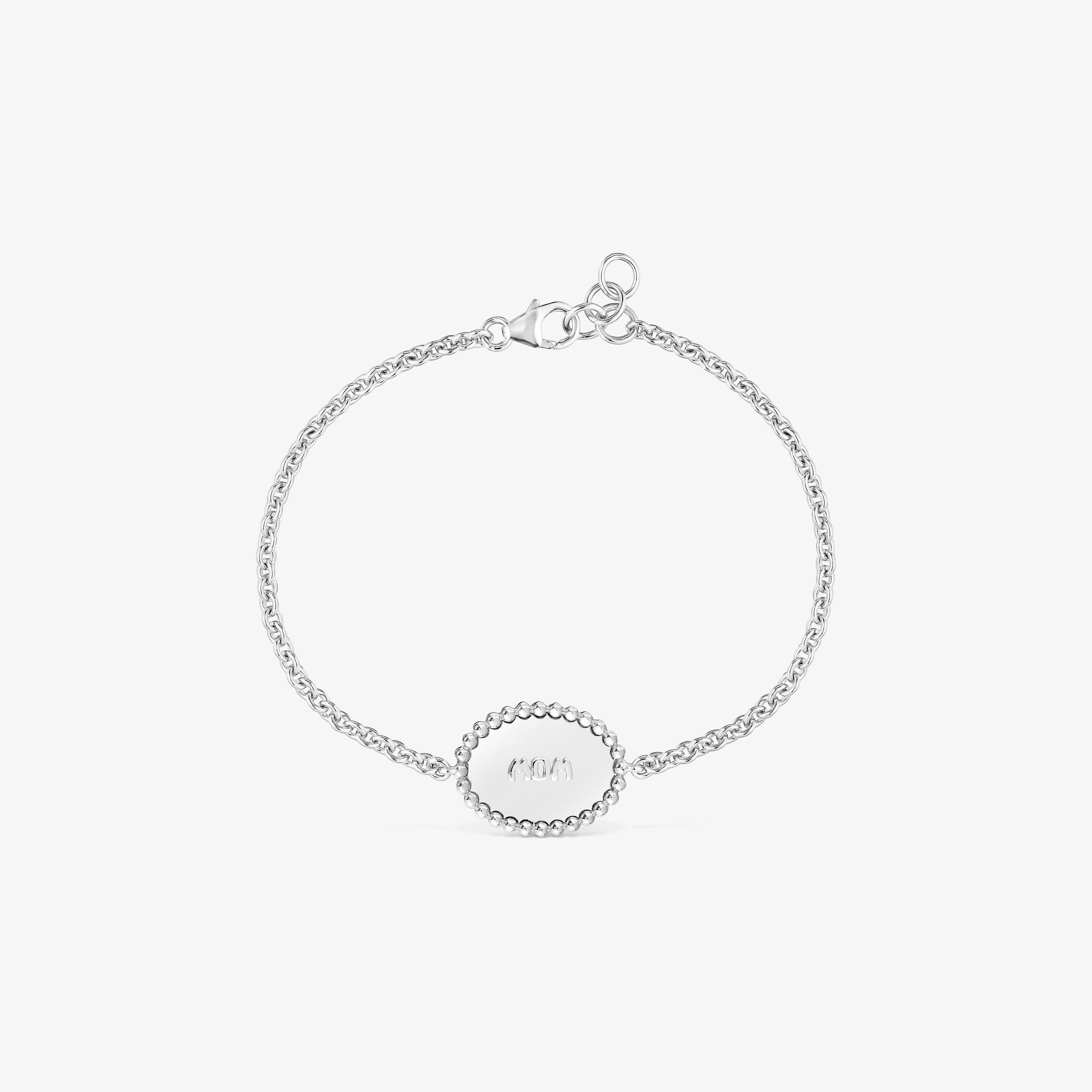 Silver chain Bracelet plaque TOUS Mom