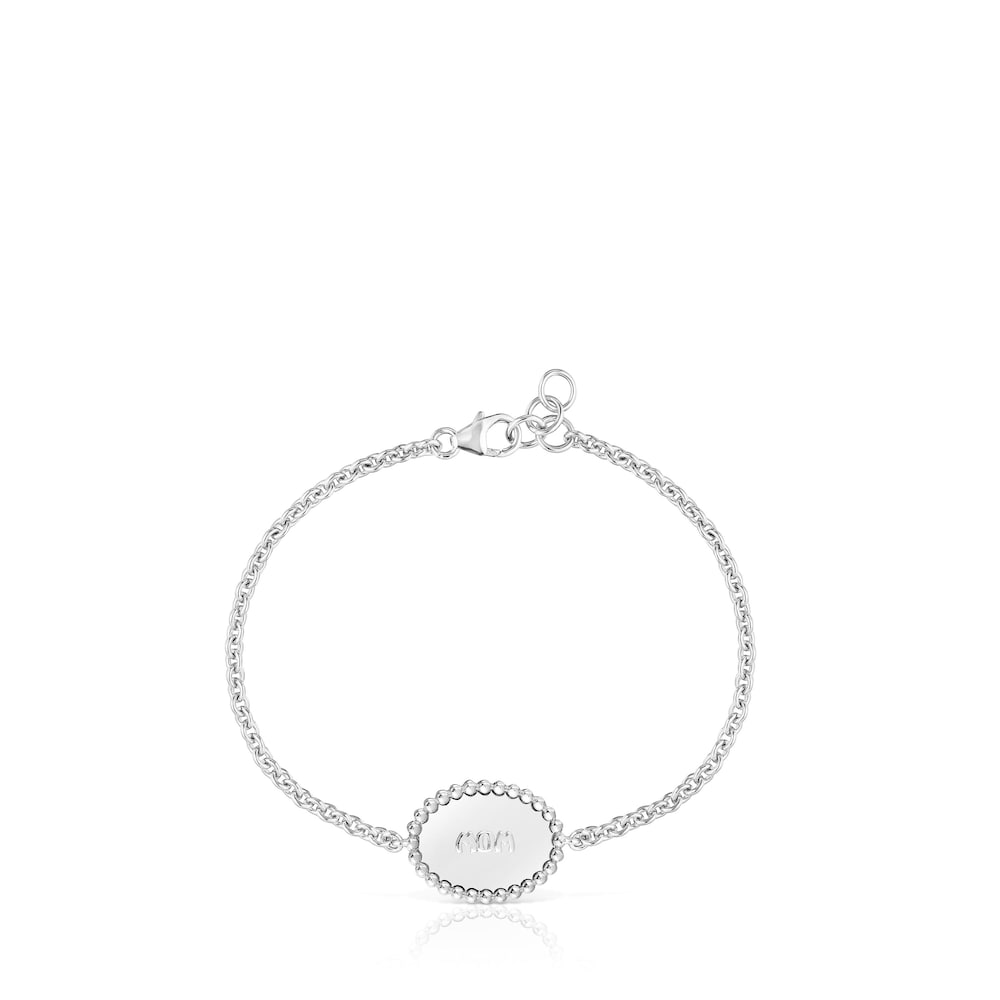 Pulsera cadena de plata placa TOUS Mom Pulsera cadena de plata placa TOUS Mom