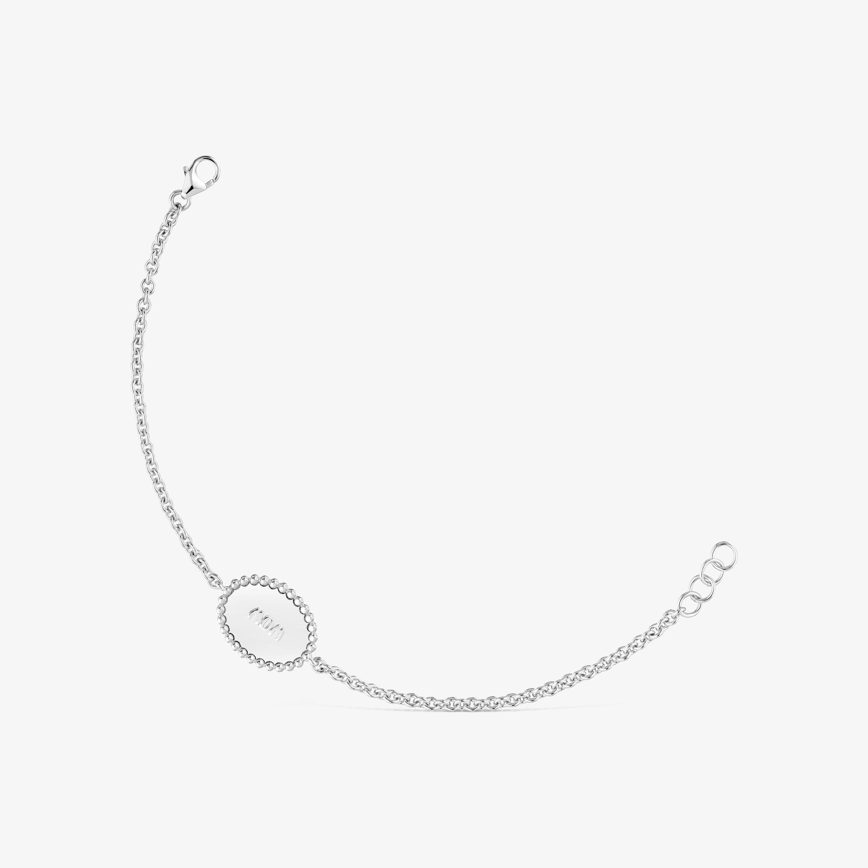 Silver chain Bracelet plaque TOUS Mom