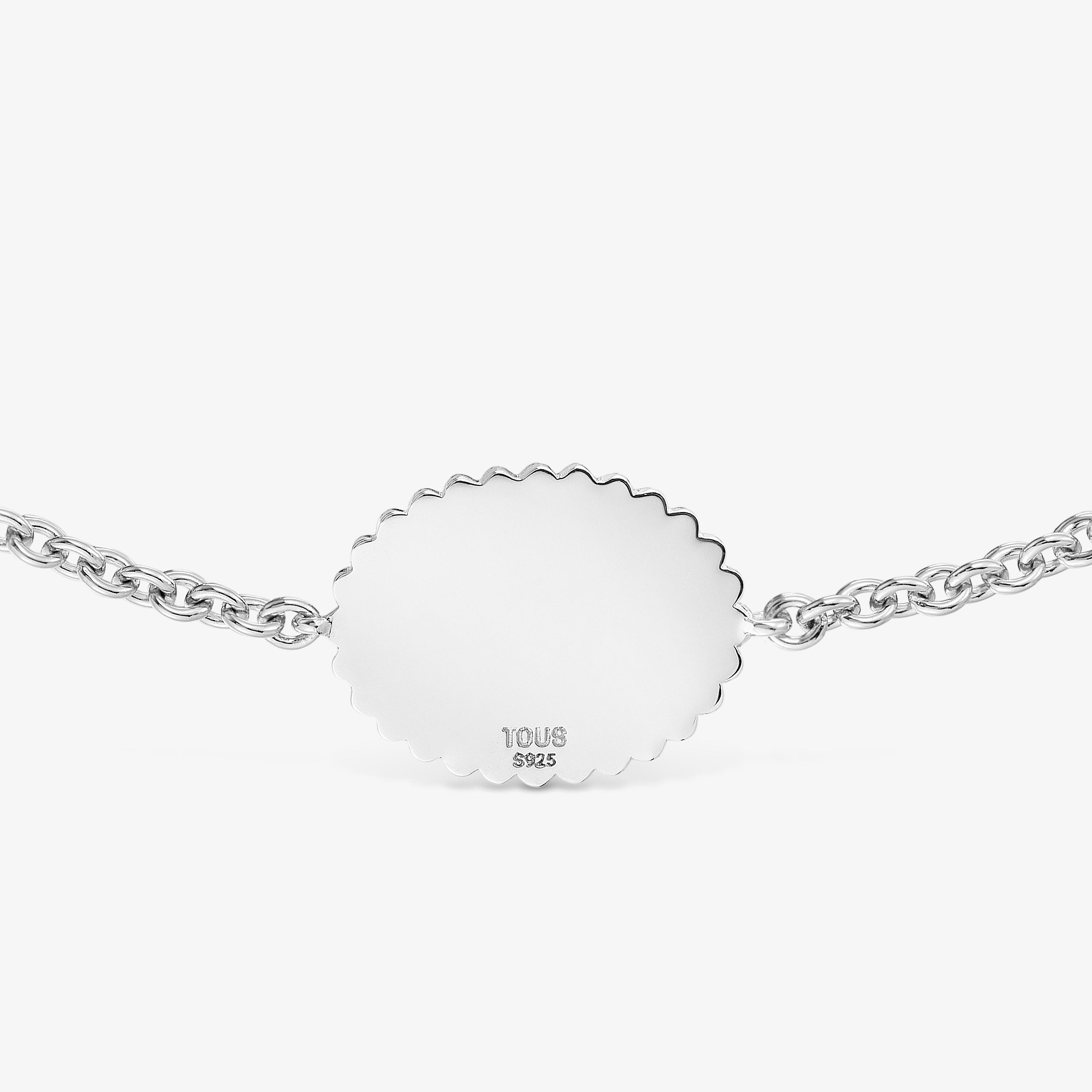 Silver chain Bracelet plaque TOUS Mom