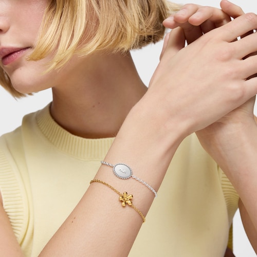 Pulsera cadena de plata placa TOUS Mom