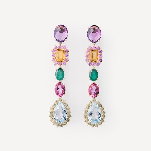Long gold Earrings with gemstones TOUS ATELIER
