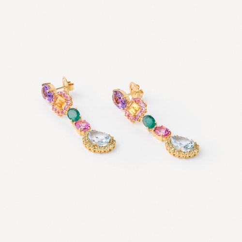 Long gold Earrings with gemstones TOUS ATELIER