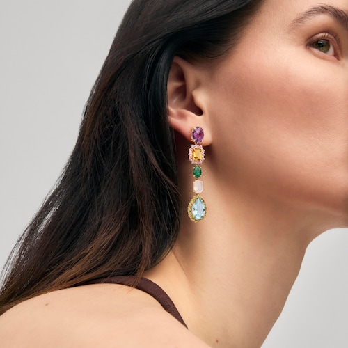 Long gold Earrings with gemstones TOUS ATELIER