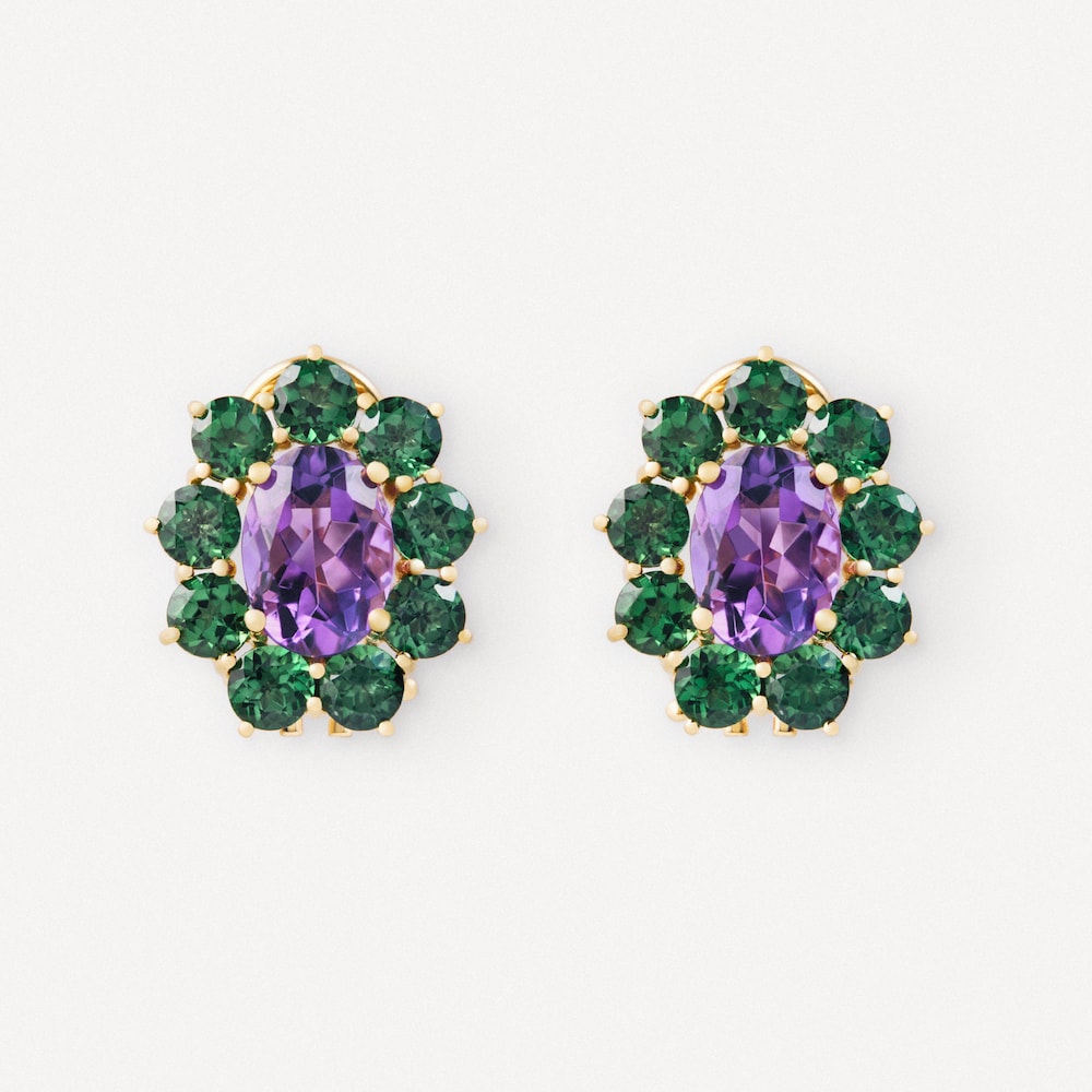 Gold Earrings with amethyst and chromodiopside TOUS ATELIER