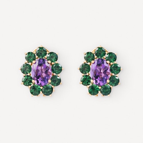 Gold Earrings with amethyst and chromodiopside TOUS ATELIER