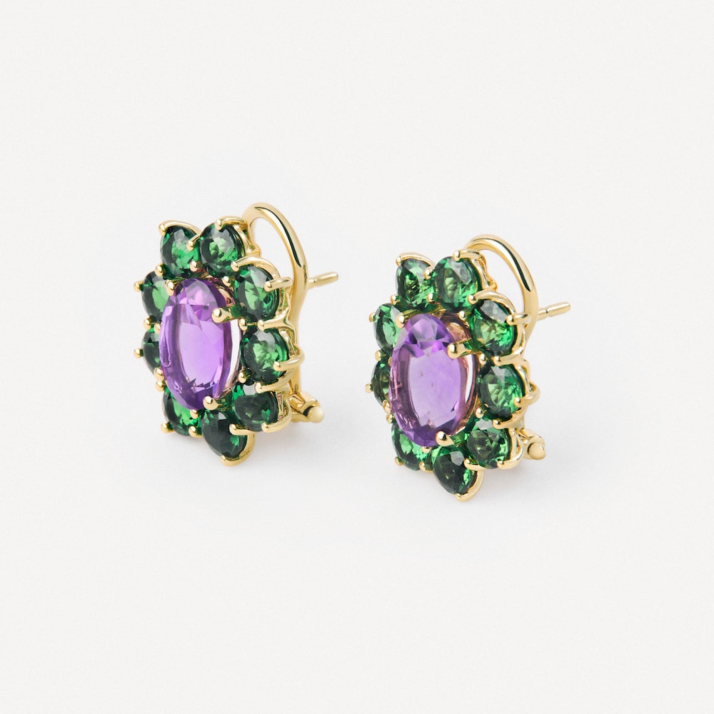 Gold Earrings with amethyst and chromodiopside TOUS ATELIER