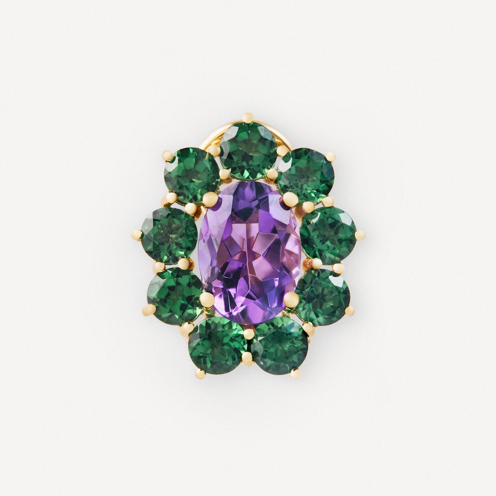 Gold Earrings with amethyst and chromodiopside TOUS ATELIER