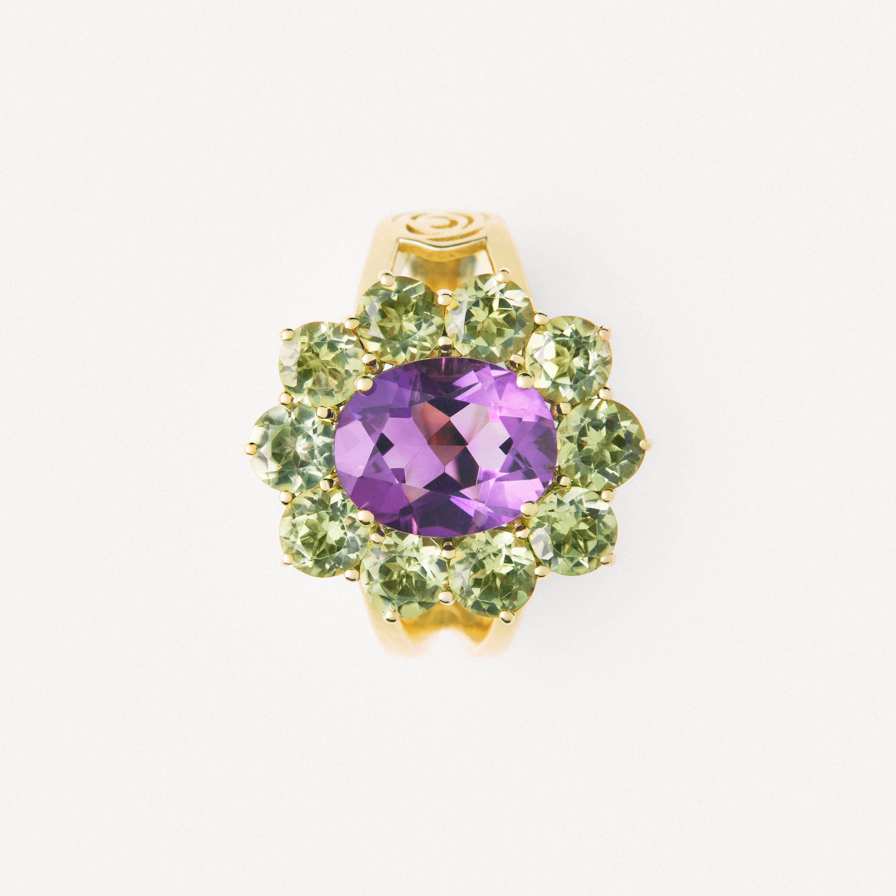 Gold Ring with amethyst and peridot TOUS ATELIER