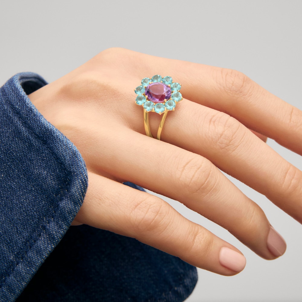 Anillo de oro con amatista y topacio TOUS ATELIER