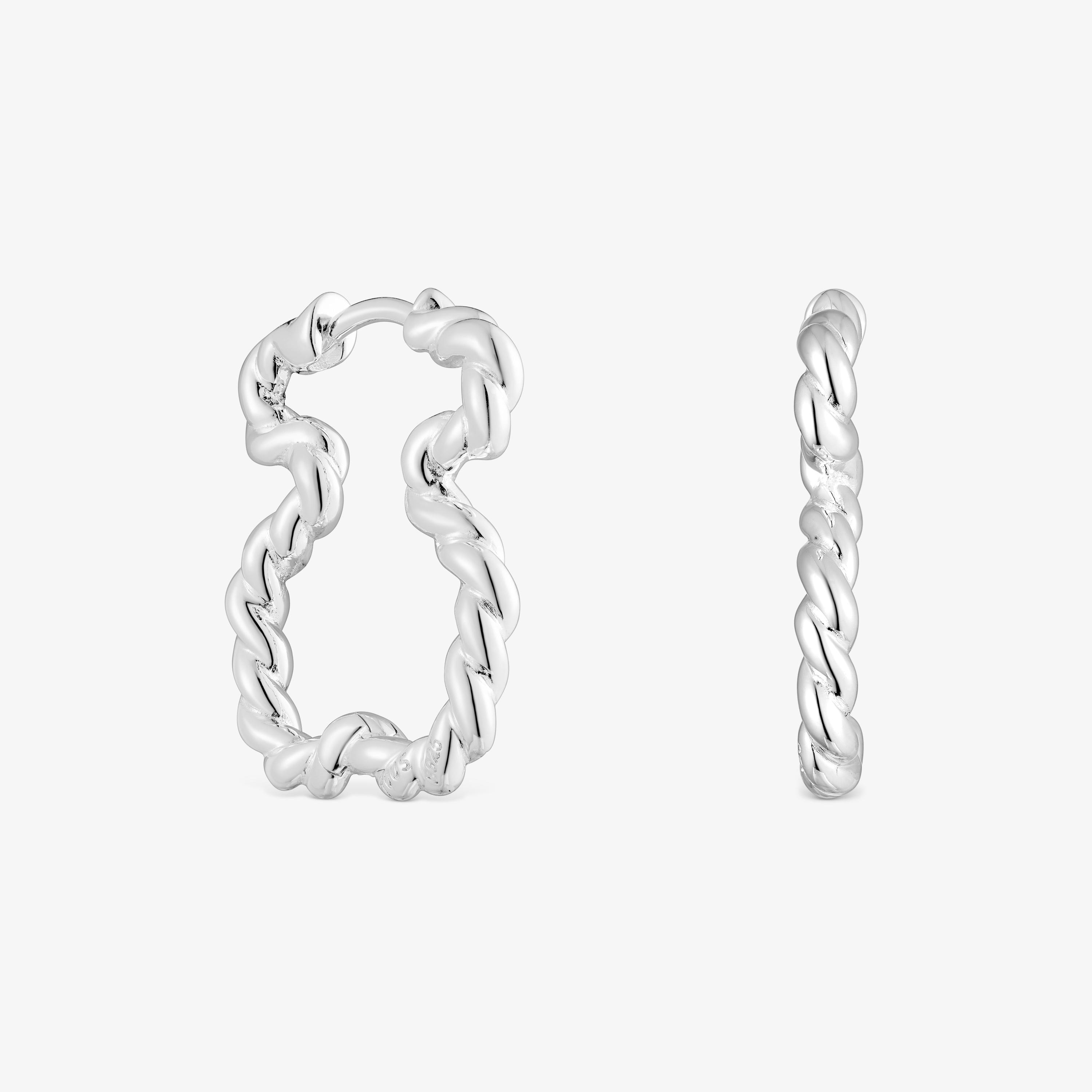 Twisted Earrings with bear silhouette