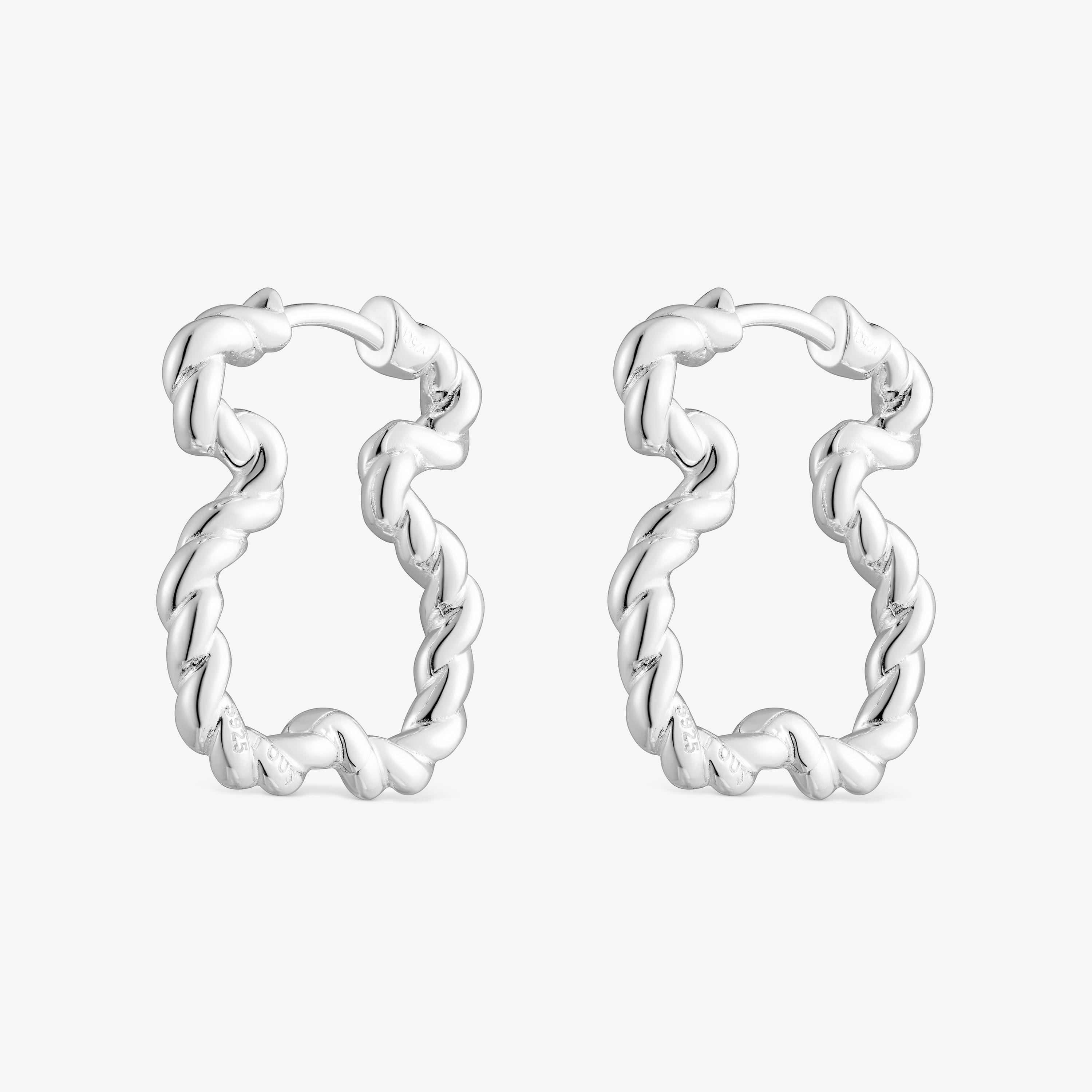 Twisted Earrings with bear silhouette